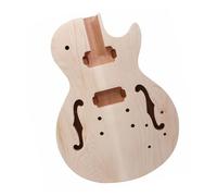 TSTS Guitar body Kits DIY Electric Guitar Body Mahogany Maple Top Unfinished Semi-hollow Guitar Body(Guitar Body)
