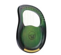TSTS Harps Musical Instruments 16-String Harp Easy-to-Learn Portable Stringed Instrument 16 Soundboard Style With Patterned Concave(Green)