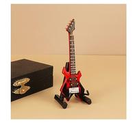 TSTS Instrument Model Guitar Model Electric Bass Ornaments Mini Musical Instrument 10cm Wooden Classical Folk Electric Guitar Model(3)