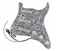 TSTS Loaded HSH Electric Guitar Pickguard Multifunction White Mini Humbucker Pickups Wiring Set For For ST Guitar Guitar Pickup Pickguard