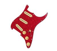 TSTS Loaded Pickguard Pickups Guitar Alnico 5 Pickups SSS Single Coils Pickups With Yellow Pickup Covers Set Guitar Pickup Pickguard (Color : 02)