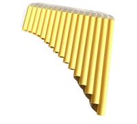 TSTS pan flute for beginners 16-tube Special Panpipe Teaching For Beginners C Key Panpipe Instrument 16-tube Yellow Black Orange (Color : Yellow)