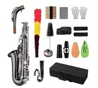 TSTS Professional Brass Bend Eb E-flat Alto Saxophone Black Nickel Plating Sax With Case Gloves Straps Saxophone for Student
