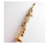 TSTS Professional Straight High-pitched Saxophone B-flat Brass Gold Lacquer Sax Wind Instrument With Case Saxophone for Student