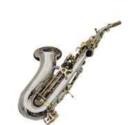 TSTS saxophone set TrebleSaxophone Bb Silvering Brass Musical Instrument With Mouthpiece With Box (Color : Light yellow)