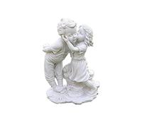TSTSM Garden Ornaments Girl Kissing Boy Sculpture Resin Garden Statue for Yard Landscape Lawn Decoration Crafts Gift Inspiring Love and Romance Decor