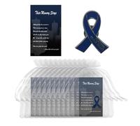 TSTZTE 60 Set Funeral Ribbon Pins Memorial Pin Forever in Our Hearts Lapel Pin Remembrance Brooch with Prayer Cards & Organza Bags, Alloy Steel, no gemstone
