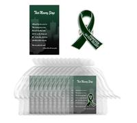 TSTZTE 60 Set Funeral Ribbon Pins Memorial Pin Forever in Our Hearts Lapel Pin Remembrance Brooch with Prayer Cards & Organza Bags, Alloy Steel, no gemstone
