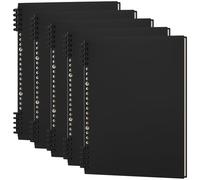 Tsudoku A4 Notebook, Hardcover A4 Lined Notebook with 8mm Line Spacing, 80 gsm, 160 Pages, Pack of 5, 21 x 5 x 29.7 cm (Black)