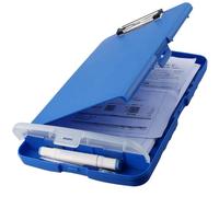 Tsudoku Clip Board Organizer Clipboards with Storage Nursing Clipboard Foldable File Folder Plastic Clipboard (Blue)