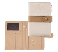 Tsudoku Premium PU Leather Passport Holder Travel Wallet, RFID Blocking Case with Document Organizer and Pen Holder, Beautiful and Stylish in, Ideal for Men and Women (Beige)