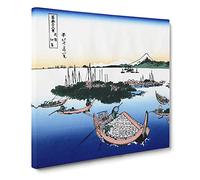 Tsukada Island in the Musashi Province by Katsushika Hokusai Canvas Print | Gallery Wrapped 30mm Frame Wall Art | 14x14 inches | Ready to Hang | Asian Picture | Living Room Bedroom Lounge Office