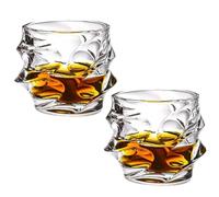 Tsuki Glass Whiskey Glasses, Japanese Crystal Whisky Glass,Old Fashioned Whiskey Glasses, Heavy Crystal Bar Glassware, Bourbon Gifts for Men Wine Glass Set, NEW Rocks Glasses Set (2Pcs)