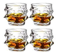 Tsuki Glass Whiskey Glasses, Japanese Crystal Whisky Glass,Old Fashioned Whiskey Glasses, Heavy Crystal Bar Glassware, Bourbon Gifts for Men Wine Glass Set, NEW Rocks Glasses Set (4Pcs)