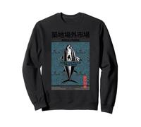 Tsukiji Fish Market Tuna Tokyo - Japanese Wave Pattern Art Sweatshirt