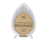 Tsukineko 3.5 x 5 cm Brilliance Pigment Galaxy Stamp Pad, Gold, 1.85 x 1-1/4 x 0.88-inch
