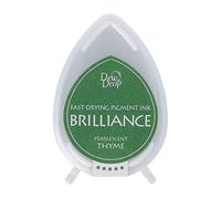 Tsukineko 3.5 x 5 cm Brilliance Pigment Pearlescent Thyme Stamp Pad, Green