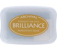 Tsukineko Brilliance Ink Pad, Pearlescent Olive,BIP53