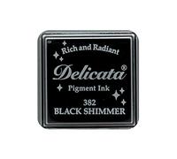 Tsukineko delicata Black Shimmer Pigment Ink Pad - Small