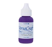 Tsukineko Inker Stamp Ink-30 ml-Purple, Peony Accessories Reinker for VersaCraft Ink Pads, 6x6cm
