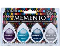 Tsukineko Inks Memento Dew Drop Dye Inkpads 4/Pkg Dolphin Play, Multiple Colours