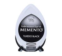 Tsukineko Memento Dew Drop Ink Pads for Stamping - Black, Tuxedo Black - Small - Translucent - Waterproof, Archival - Embossing