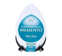 Tsukineko Memento Dew Drop Ink Pads for Stamping - Blue, Teal Zeal - Small - Translucent - Waterproof, Archival - Embossing
