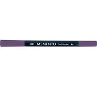 Tsukineko Memento Dual Tip Art Markers Black, Elderberry, Vibrant Colouring Pen for Artists, Archival, Water-resistant, for Stamping, Calligraphy, Water Colouring, Embossing, and Mixed Media