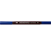 Tsukineko Memento Dual Tip Art Markers Blue, Danube Blue, Vibrant Colouring Pen for Artists, Archival, Water-resistant, for Stamping, Calligraphy, Water Colouring, Embossing, and Mixed Media