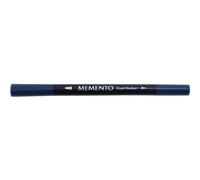 Tsukineko Memento Dual Tip Art Markers Blue, Nautical Blue, Vibrant Colouring Pen for Artists, Archival, Water-resistant, for Stamping, Calligraphy, Water Colouring, Embossing, and Mixed Media
