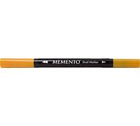 Tsukineko Memento Dual Tip Art Markers Orange, Cantaloupe, Vibrant Colouring Pen for Artists, Archival, Water-resistant, for Stamping, Calligraphy, Water Colouring, Embossing, and Mixed Media