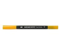 Tsukineko Memento Dual Tip Art Markers Yellow, Dandelion, Vibrant Colouring Pen for Artists, Archival, Water-resistant, for Stamping, Calligraphy, Water Colouring, Embossing, and Mixed Media
