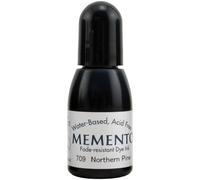 Tsukineko Memento Inker Stamp Pad Ink, 15 ml, Green, Northern Pine, Accessories Reinker for Memento Ink Pads