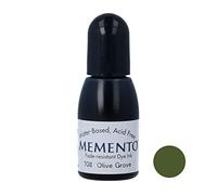 Tsukineko Memento Inker Stamp Pad Ink, 15 ml, Green, Olive Grove, Accessories Reinker for Memento Ink Pads