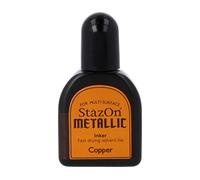 Tsukineko StazOn Metallic Inker Stamp Pad Ink, 15 ml, Copper, Archival, Accessories Reinker for StazOn Metallic Ink Pads