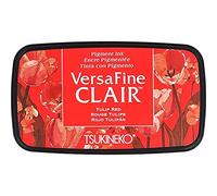 Tsukineko Tulip Versafine Clair Ink Pad, Synthetic Material, Red, 5.6 x 9.7 x 2.3 cm
