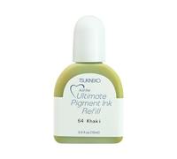Tsukineko Ultimate Pigment Inker Stamp Ink-15 ml-Green, Khaki-Accessories Reinker for VersaColor Ink Pads, 15ml