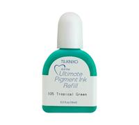 Tsukineko Ultimate Pigment-Inker Stamp Ink-15 ml-Tropical Accessories Reinker for VersaColor Ink Pads, Tropcial Green, 15ml