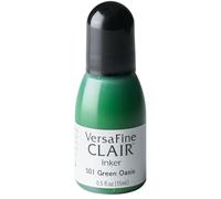 Tsukineko VersaFine Clair Inker Stamp Pad Ink - 15 ml - Green, Green Oasis - Accessories Reinker for VersaFine Clair Ink Pads