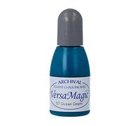 Tsukineko VersaMagic Inker Stamp Pad Ink, 15 ml, Blue, Ocean Depth, Accessories Reinker for VersaMagic Ink Pads