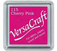 Tsukineko VKS115 Cherry Versacraft Ink Pad, Pink, Small,3.4 x 3.4 x 2 cm