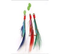 TSUNAMI 5 PACKS OF SEA FISHING MACKEREL FEATHERS LURES RIGS 3/0 COD BASS ETC