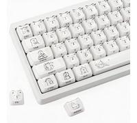 Tsungup Cute Cat Keycaps Set,White Capybara Custom Keyboard Keycap | Crystal Jelly MAO Profile Keycaps 119 Keys for 60%,65%,75%,100% Mechanical Keyboard