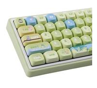 Tsungup Cute Green Keycaps,130 Keys MOA Profile PBT Forest-Themed Custom Keycaps,Dye Sub Key Caps Keyboard Keycap Set for MX Switches Mechanical