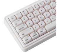 Tsungup MOA Keycaps,136 Keys Cute Ceramic Textured Custom Keycaps 60 75 Percent, Minimalist White Keycap Set Key Caps Keyboard for Cherry Gateron MX Swithes Mechanical Keyboards(Translucent White)