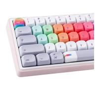 Tsungup MOA Profile Keycaps,131 Keys Cute Gray Rainbow Candy Custom Keycaps | MAC PBT Dye Sub Key Caps Keyboard Keycap Set for MX Switches Mechanical
