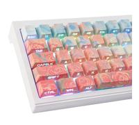 Tsungup PBT - Rose Pastel Keycaps,135 Keys Cherry Profile Side Print Keycaps Shine Through Custom Keycap Set for 60%65%75%100% Cherry Gateron MX Switches Mechanical Keyboard