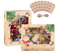 TsunNee 10PCS Christmas Cupcake Boxes 12 Hole Muffin Boxes Cake Boxes with Inserts, Xmas Treat Boxes Gift Boxes, Cookies Gift Baking Box for Christmas Pastries Brownies Donuts Party Supply