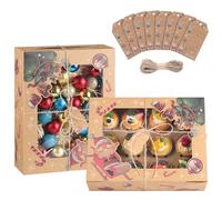 TsunNee 10PCS Christmas Cupcake Boxes 12 Hole Muffin Boxes with Inserts, Xmas Treat Boxes Gift Boxes, Cookies Gift Baking Box for Christmas Pastries Brownies Donuts Party Supply