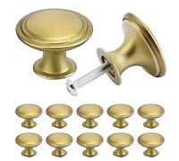 TsunNee 12PCS Vintage Cabinet Knobs, Chic Drawer Knobs, Antique Brass Kitchen Cupboard Handles, 30mm Round Furniture Door Knobs